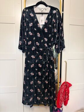 Monki Velvet Wrap Dress
